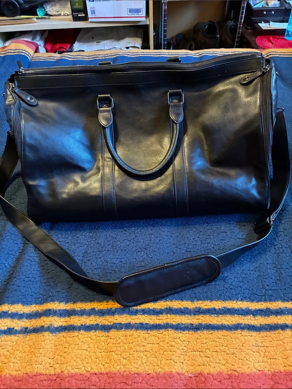 Stackers Men's Black Travel Garment Bag with Organizer